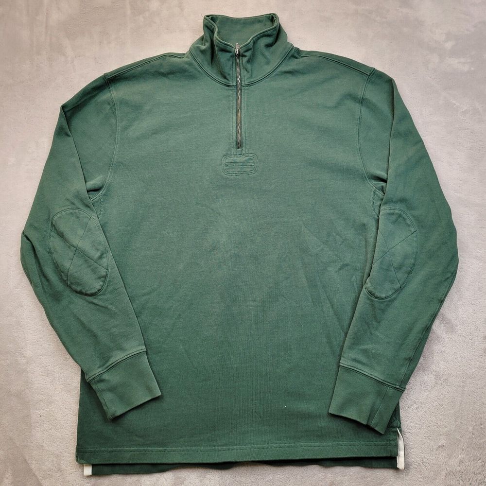 J Crew Mens Small Green Oarsman‎ 1/4 Zip Cotton Sweater Re-Imagined Pullover